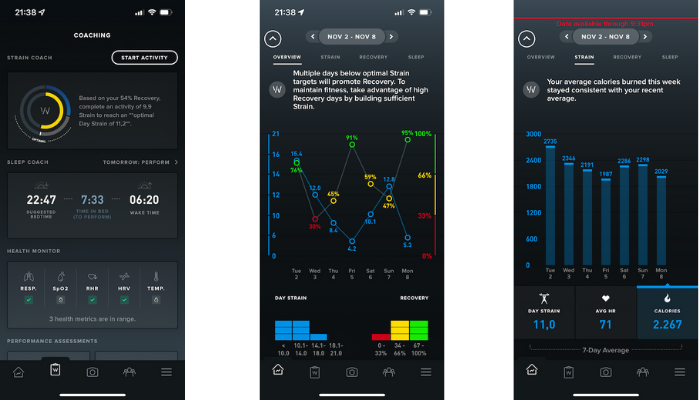 Fitness Tracker Whoop mit App 3 Auswertungen