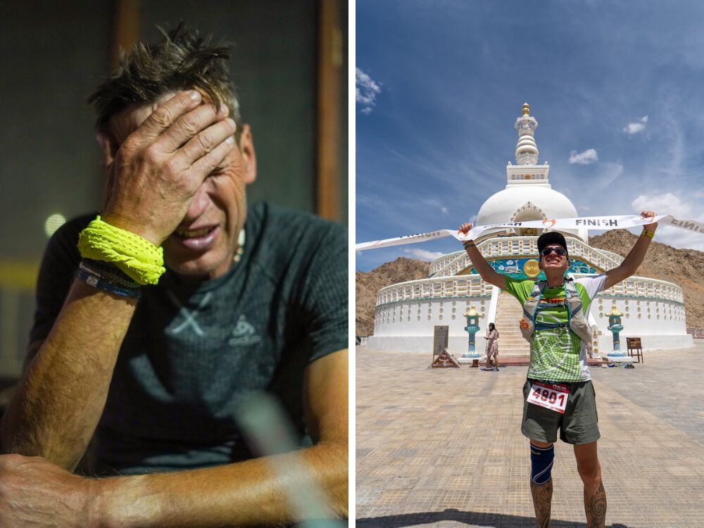 Maik Becker erschöpft - Maik Becker Zieleinlauf Hell Race